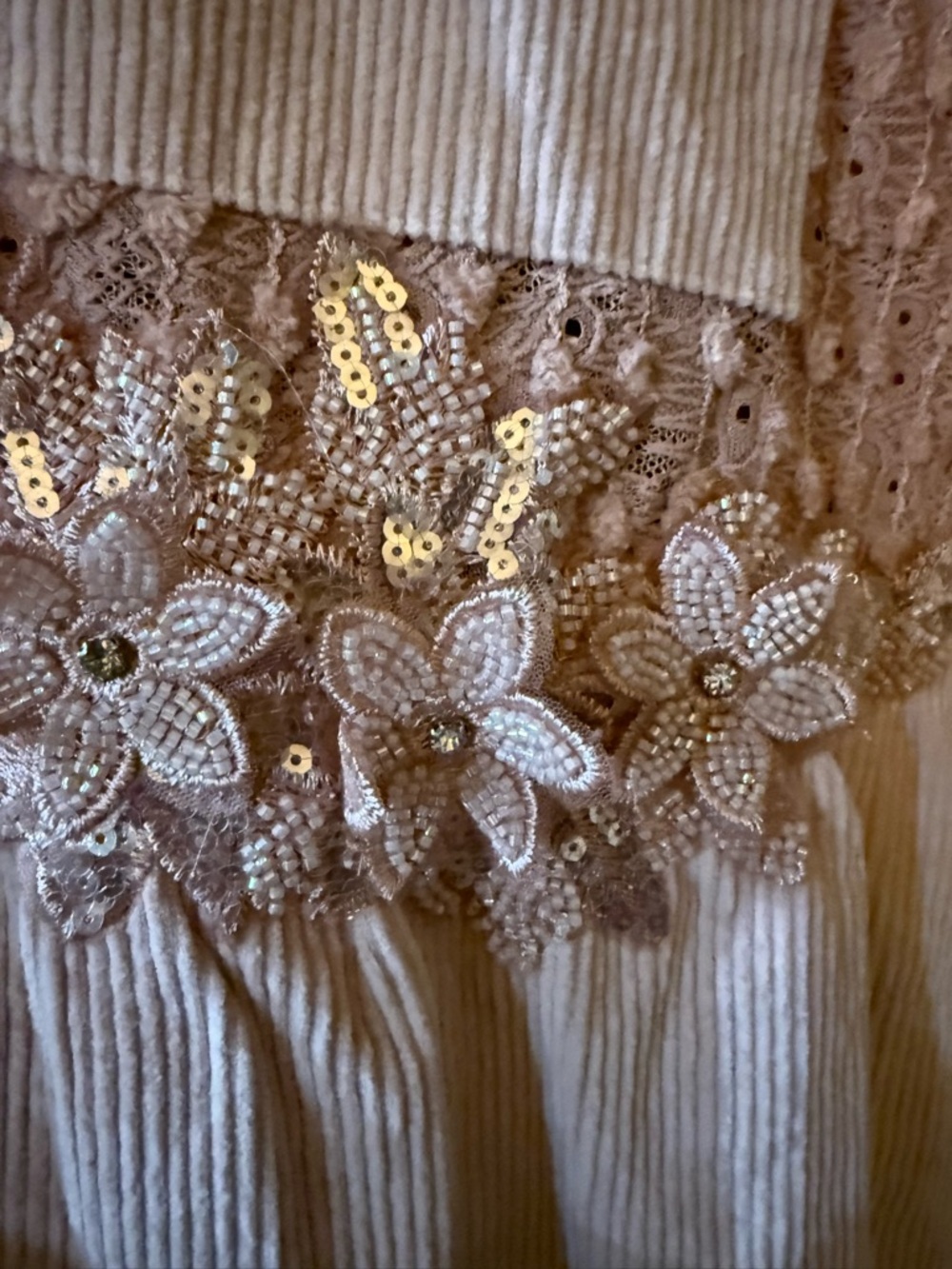 POL Blush Pink Mixed-Media Corduroy & Lace Shacket - Picture 4 of 6